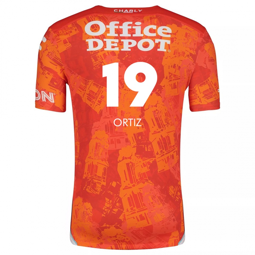 Niño Camiseta Celso Ortiz #19 Naranja Blanco 2ª Equipación 2024/25 La Camisa Argentina