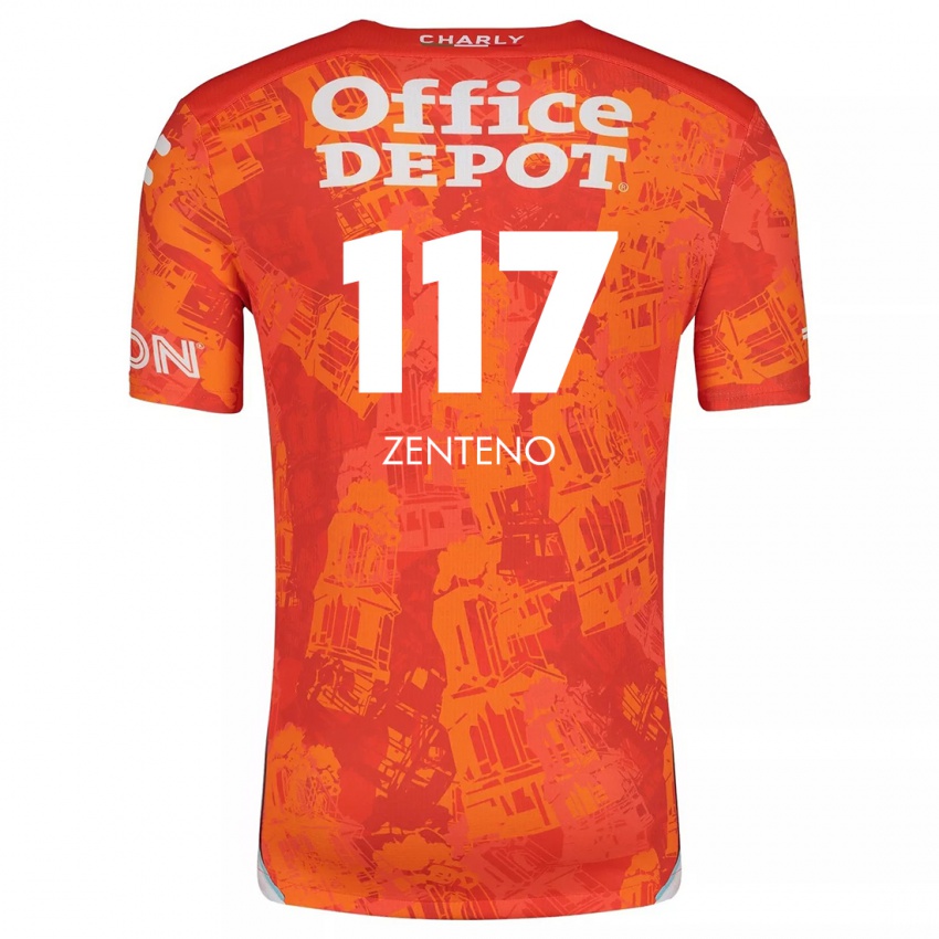 Niño Camiseta Gustavo Zenteno #117 Naranja Blanco 2ª Equipación 2024/25 La Camisa Argentina