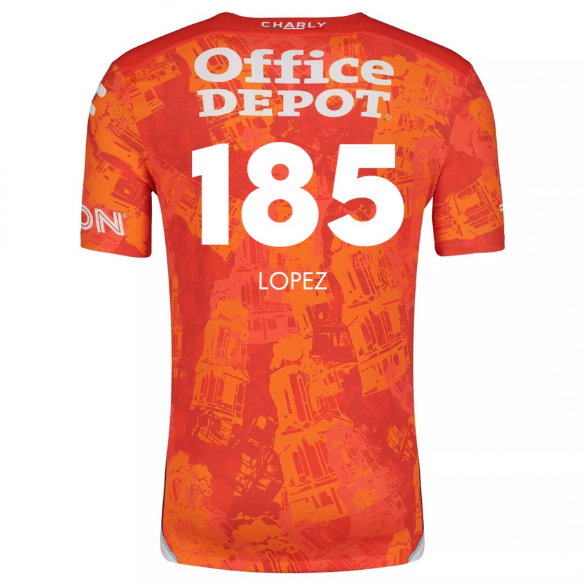 Niño Camiseta René López #185 Naranja Blanco 2ª Equipación 2024/25 La Camisa Argentina