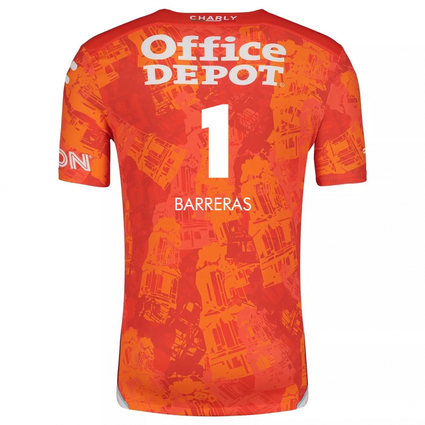 Niño Camiseta Esthefanny Barreras #1 Naranja Blanco 2ª Equipación 2024/25 La Camisa Argentina