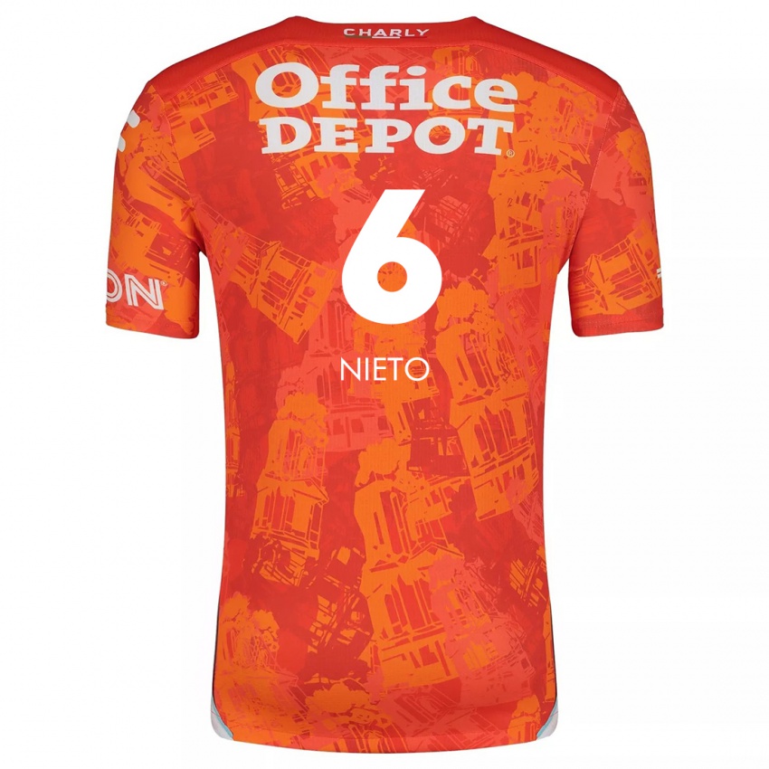 Niño Camiseta Karla Nieto #6 Naranja Blanco 2ª Equipación 2024/25 La Camisa Argentina