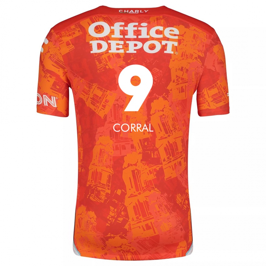 Niño Camiseta Charlyn Corral #9 Naranja Blanco 2ª Equipación 2024/25 La Camisa Argentina