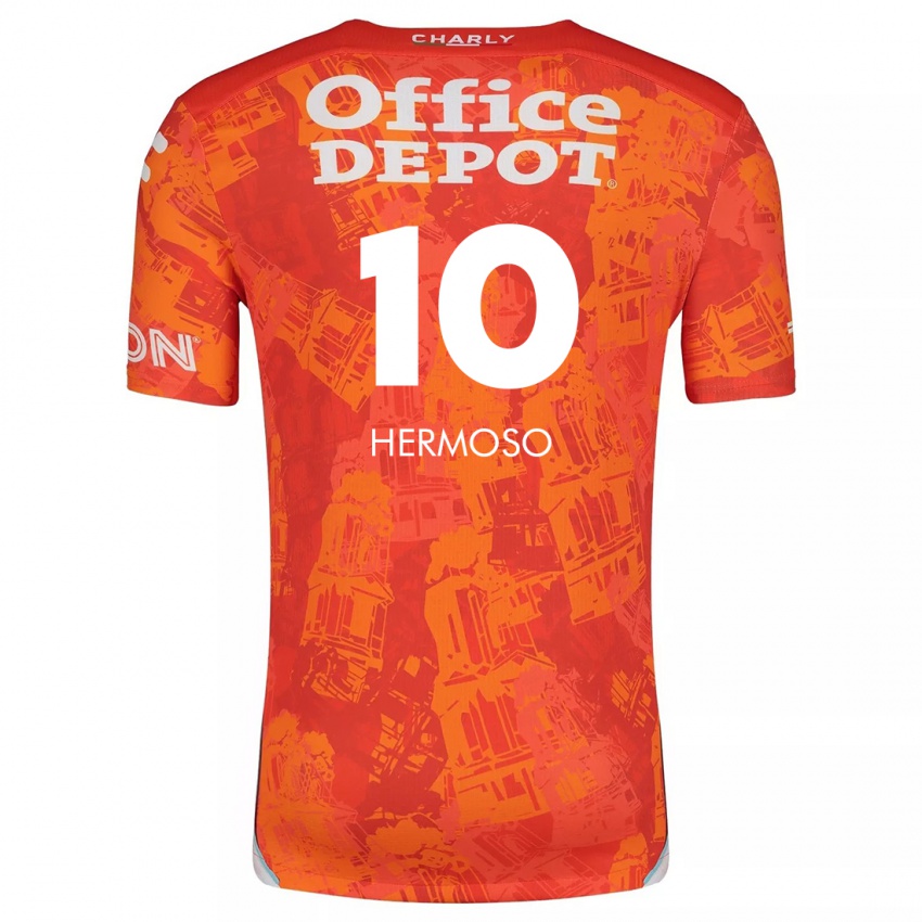 Niño Camiseta Jennifer Hermoso #10 Naranja Blanco 2ª Equipación 2024/25 La Camisa Argentina