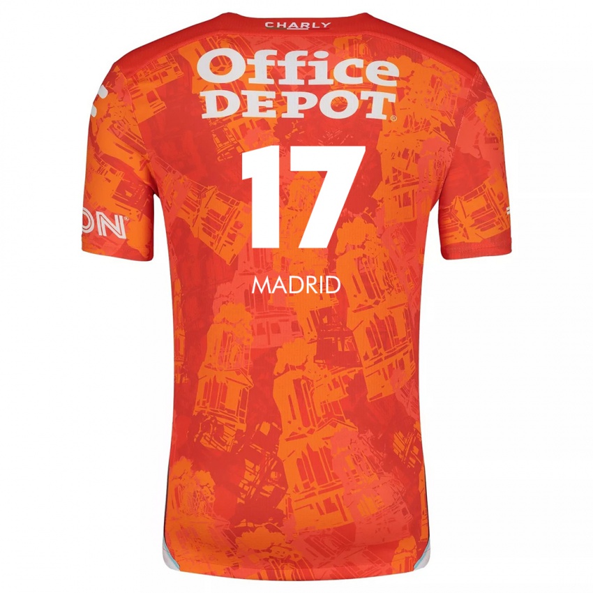 Niño Camiseta Yanín Madrid #17 Naranja Blanco 2ª Equipación 2024/25 La Camisa Argentina