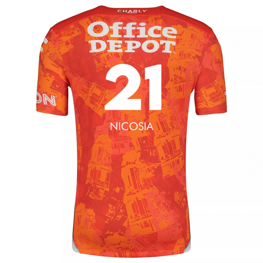 Niño Camiseta Nina Nicosia #21 Naranja Blanco 2ª Equipación 2024/25 La Camisa Argentina