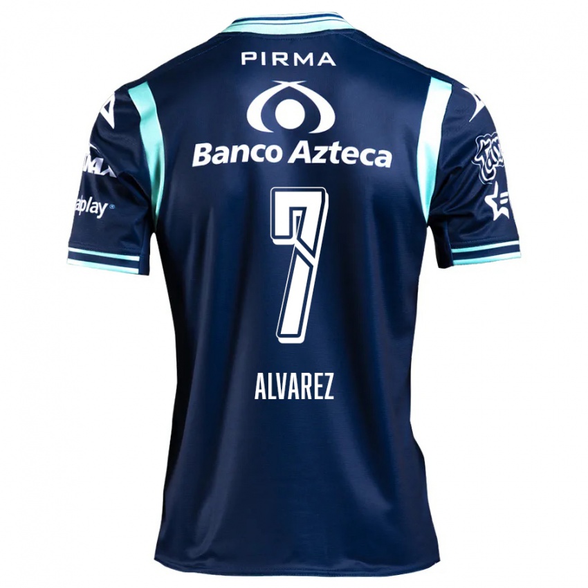 Niño Camiseta Daniel Álvarez #7 Azul Marino 2ª Equipación 2024/25 La Camisa Argentina