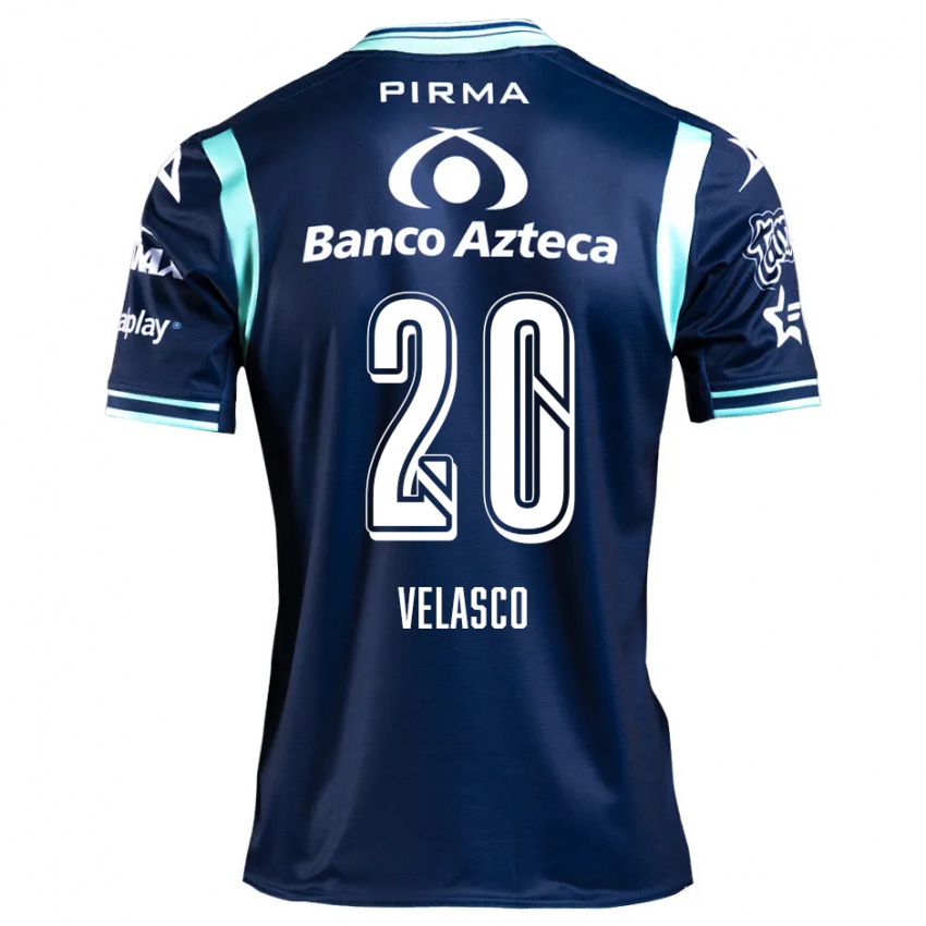 Niño Camiseta Kevin Velasco #20 Azul Marino 2ª Equipación 2024/25 La Camisa Argentina