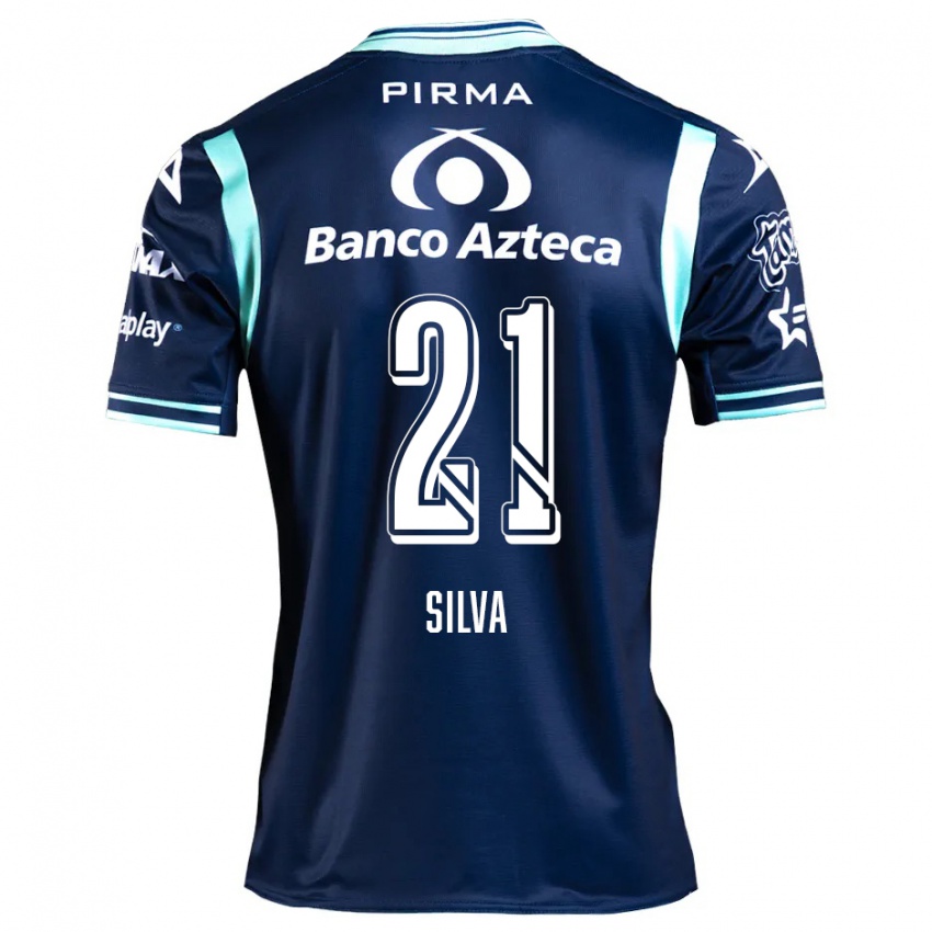 Niño Camiseta Gastón Silva #21 Azul Marino 2ª Equipación 2024/25 La Camisa Argentina