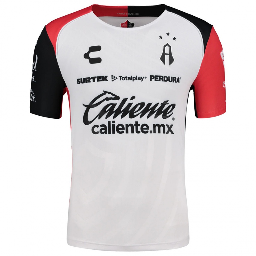 Niño Camiseta Brandon Ortiz #233 Blanco Rojo Negro 2ª Equipación 2024/25 La Camisa Argentina