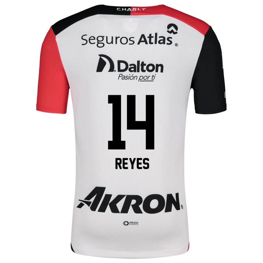 Niño Camiseta Luis Reyes #14 Blanco Rojo Negro 2ª Equipación 2024/25 La Camisa Argentina