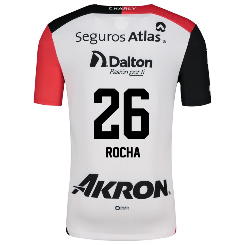 Niño Camiseta Aldo Rocha #26 Blanco Rojo Negro 2ª Equipación 2024/25 La Camisa Argentina