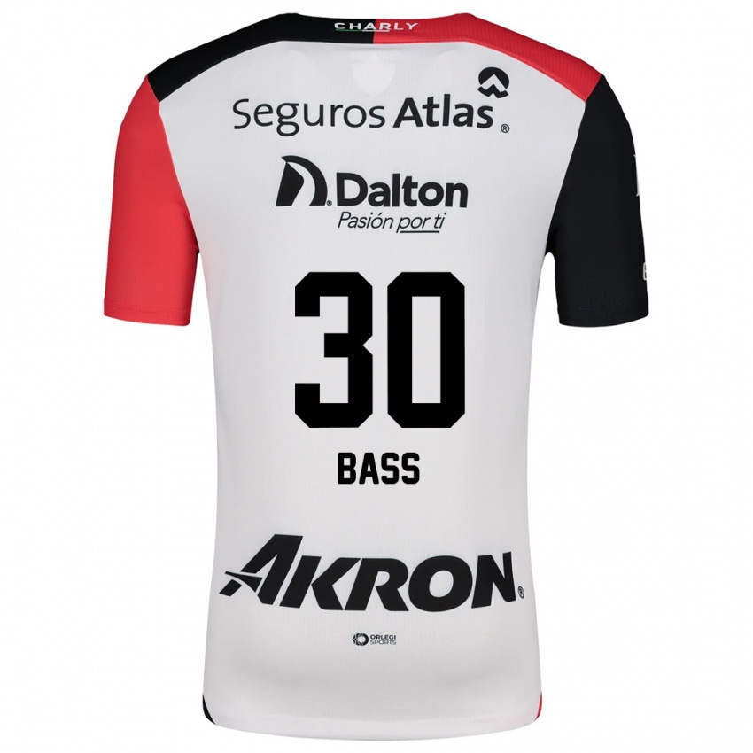 Niño Camiseta Abraham Bass #30 Blanco Rojo Negro 2ª Equipación 2024/25 La Camisa Argentina