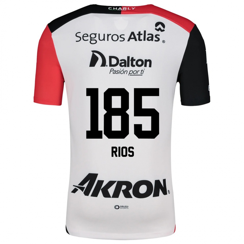 Niño Camiseta Víctor Ríos #185 Blanco Rojo Negro 2ª Equipación 2024/25 La Camisa Argentina