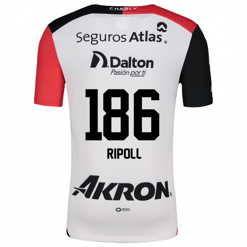 Niño Camiseta Alonso Ripoll #186 Blanco Rojo Negro 2ª Equipación 2024/25 La Camisa Argentina