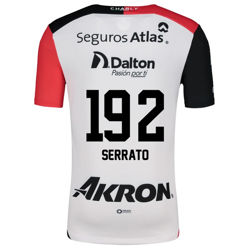 Niño Camiseta Jesús Serrato #192 Blanco Rojo Negro 2ª Equipación 2024/25 La Camisa Argentina