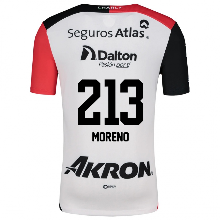 Niño Camiseta Eduardo Moreno #213 Blanco Rojo Negro 2ª Equipación 2024/25 La Camisa Argentina