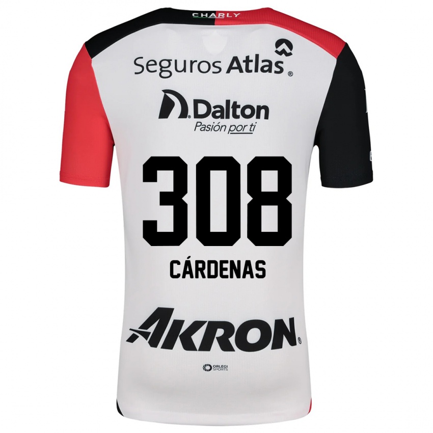 Niño Camiseta Rodrigo Cárdenas #308 Blanco Rojo Negro 2ª Equipación 2024/25 La Camisa Argentina