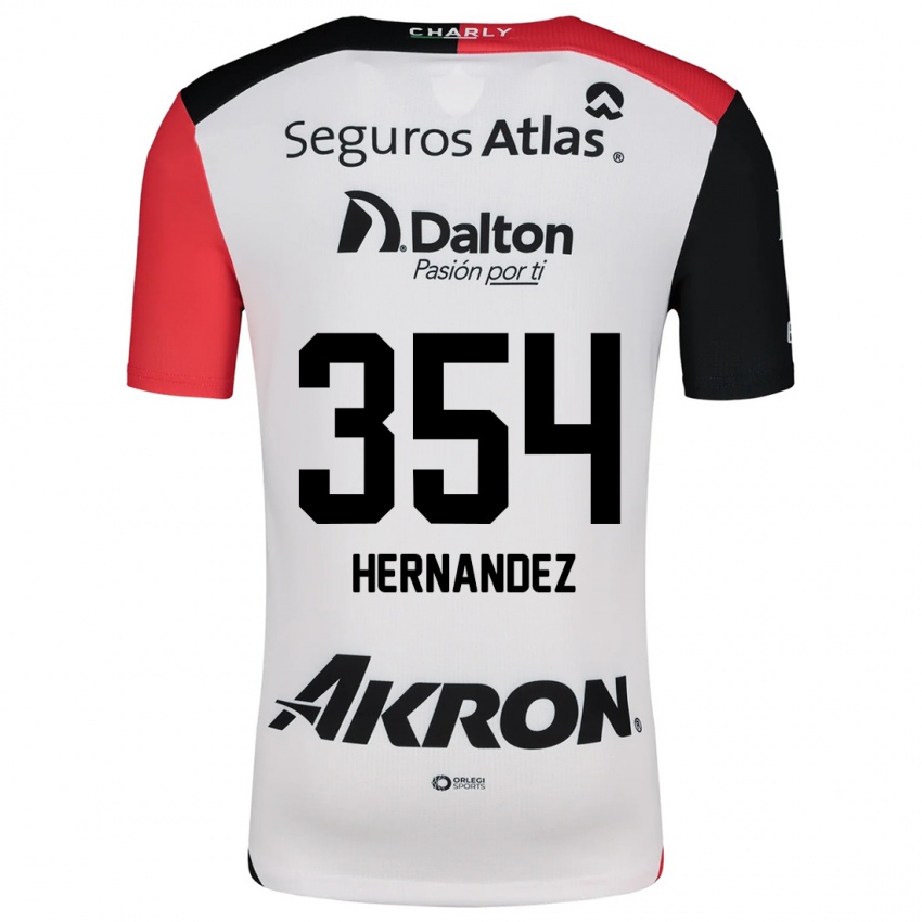 Niño Camiseta Daniel Hernández #354 Blanco Rojo Negro 2ª Equipación 2024/25 La Camisa Argentina