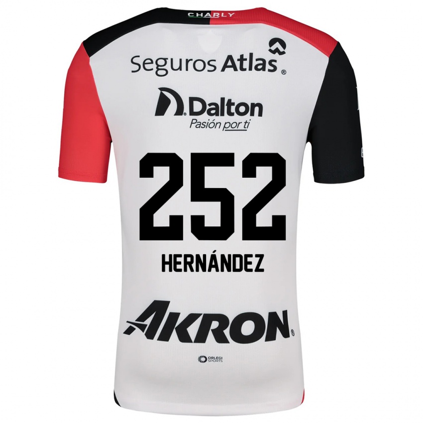 Niño Camiseta Luis Hernández #252 Blanco Rojo Negro 2ª Equipación 2024/25 La Camisa Argentina