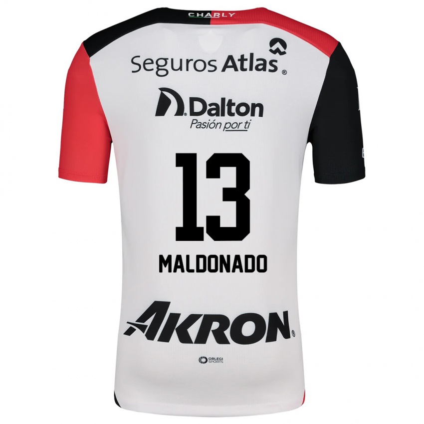 Niño Camiseta Maritza Maldonado #13 Blanco Rojo Negro 2ª Equipación 2024/25 La Camisa Argentina