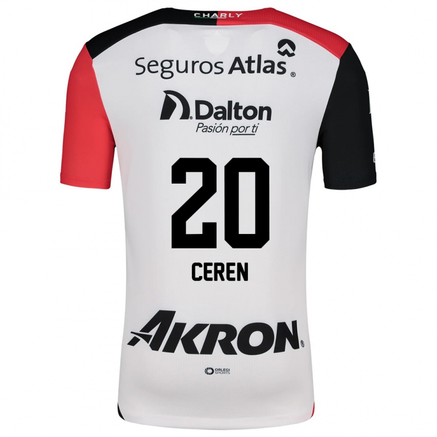 Niño Camiseta Brenda Cerén #20 Blanco Rojo Negro 2ª Equipación 2024/25 La Camisa Argentina