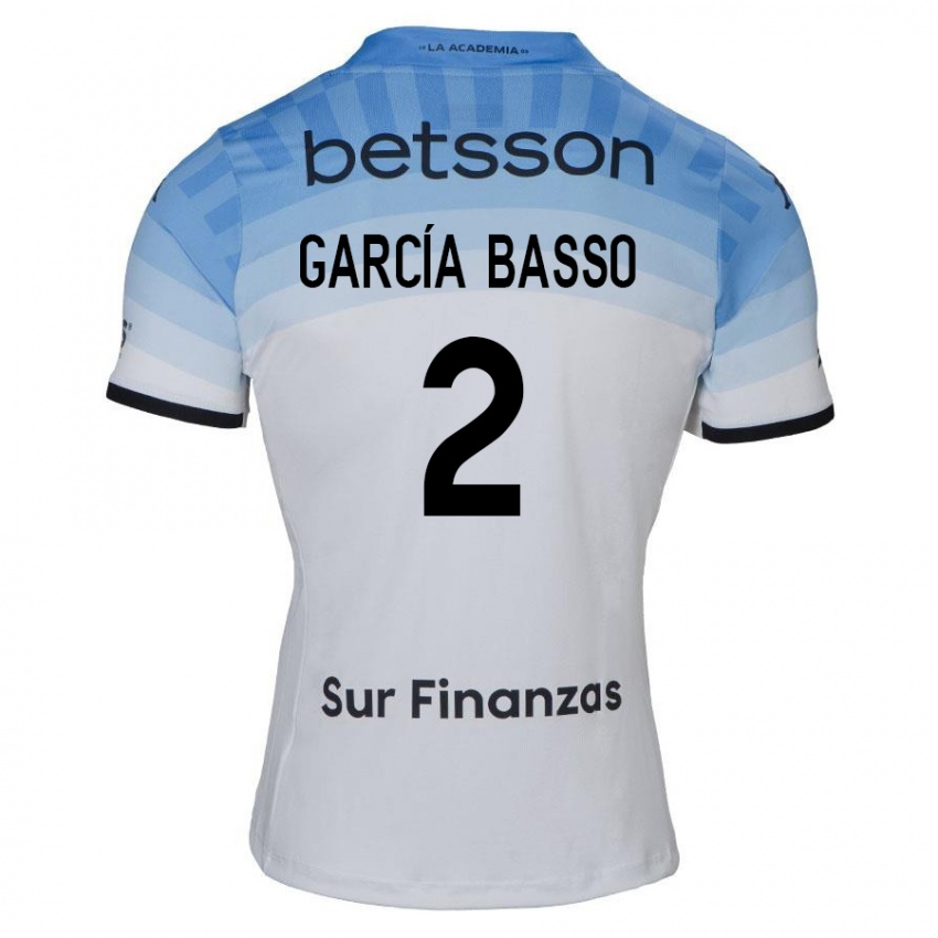 Niño Camiseta Agustín García Basso #2 Blanco Azul Negro 2ª Equipación 2024/25 La Camisa Argentina