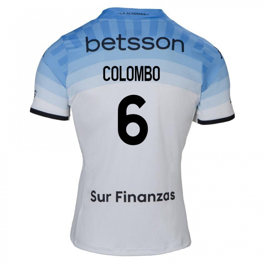 Niño Camiseta Nazareno Colombo #6 Blanco Azul Negro 2ª Equipación 2024/25 La Camisa Argentina