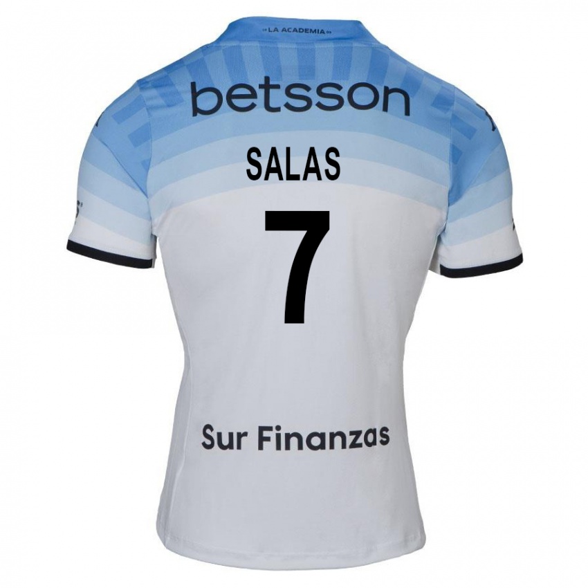 Niño Camiseta Maximiliano Salas #7 Blanco Azul Negro 2ª Equipación 2024/25 La Camisa Argentina