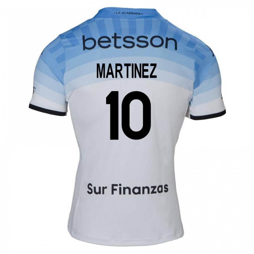 Niño Camiseta Roger Martinez #10 Blanco Azul Negro 2ª Equipación 2024/25 La Camisa Argentina