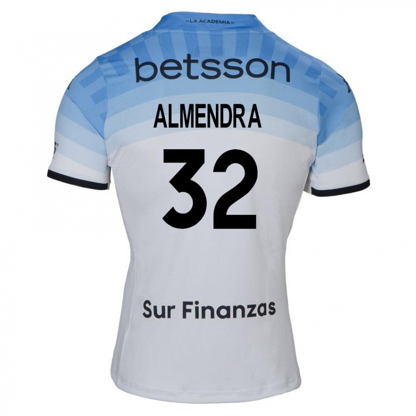 Niño Camiseta Agustin Almendra #32 Blanco Azul Negro 2ª Equipación 2024/25 La Camisa Argentina