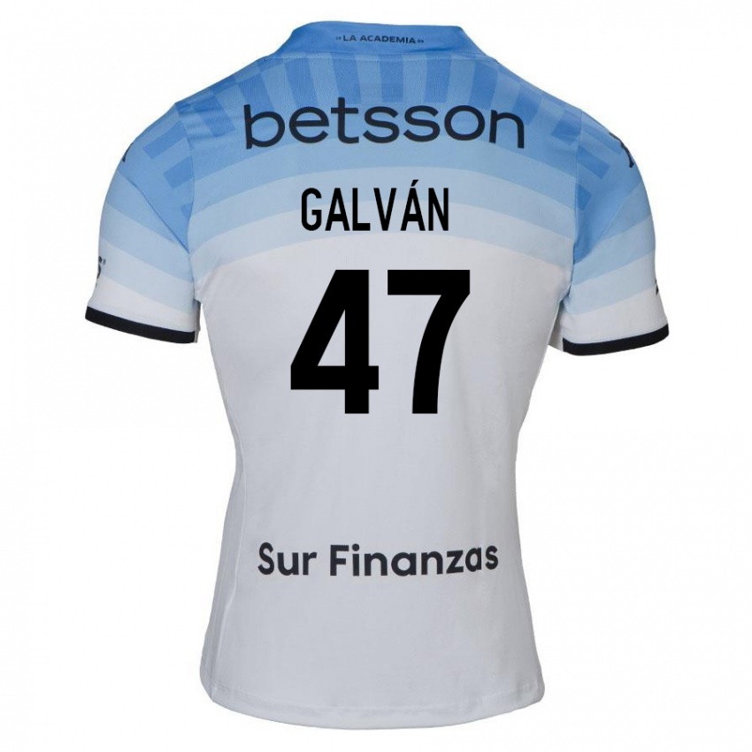 Niño Camiseta Ignacio Galván #47 Blanco Azul Negro 2ª Equipación 2024/25 La Camisa Argentina