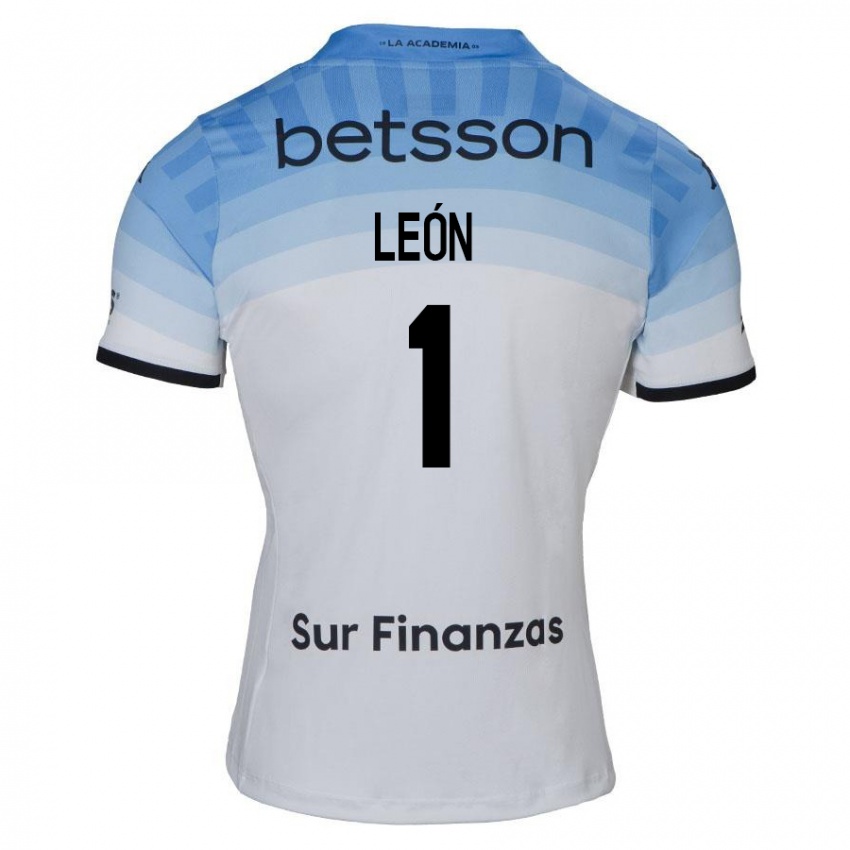 Niño Camiseta Roberto León #1 Blanco Azul Negro 2ª Equipación 2024/25 La Camisa Argentina