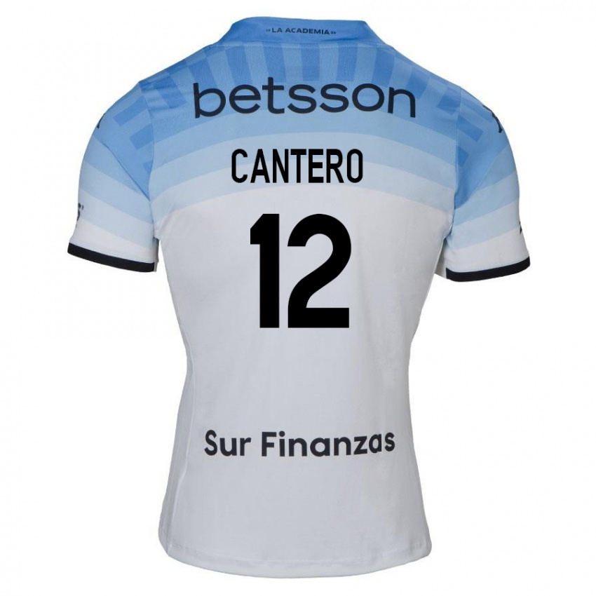 Niño Camiseta Milton Cantero #12 Blanco Azul Negro 2ª Equipación 2024/25 La Camisa Argentina