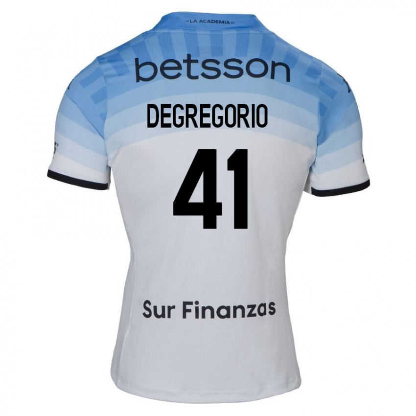 Niño Camiseta Ramiro Degregorio #41 Blanco Azul Negro 2ª Equipación 2024/25 La Camisa Argentina