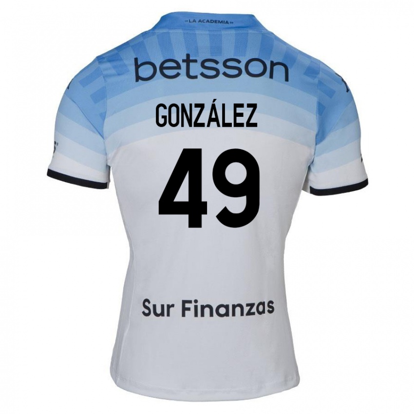 Niño Camiseta David González #49 Blanco Azul Negro 2ª Equipación 2024/25 La Camisa Argentina