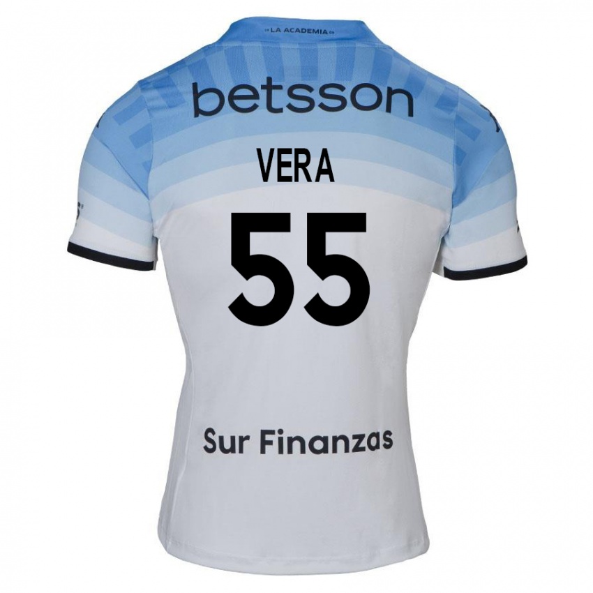 Niño Camiseta Santino Vera #55 Blanco Azul Negro 2ª Equipación 2024/25 La Camisa Argentina