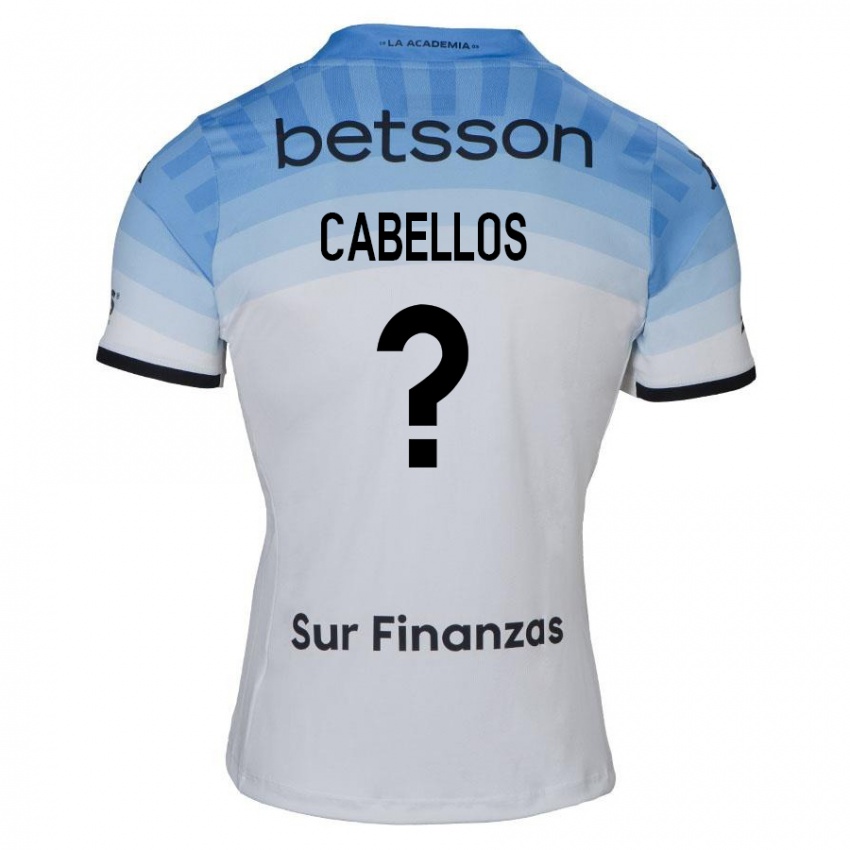 Niño Camiseta Axel Cabellos #0 Blanco Azul Negro 2ª Equipación 2024/25 La Camisa Argentina