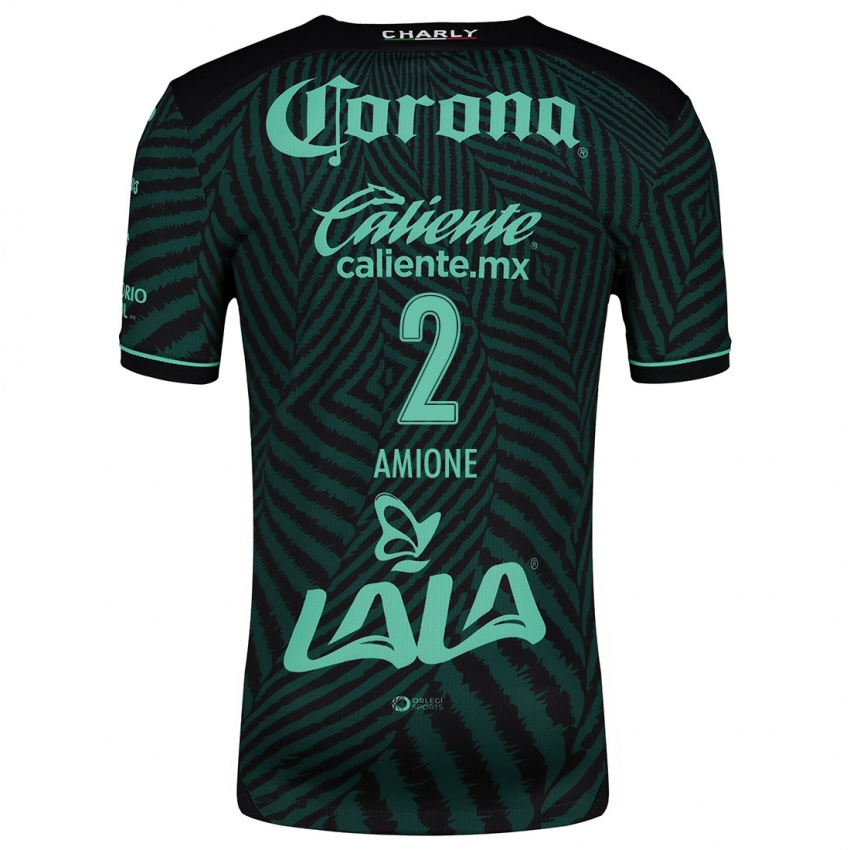 Niño Camiseta Bruno Amione #2 Verde Negro 2ª Equipación 2024/25 La Camisa Argentina