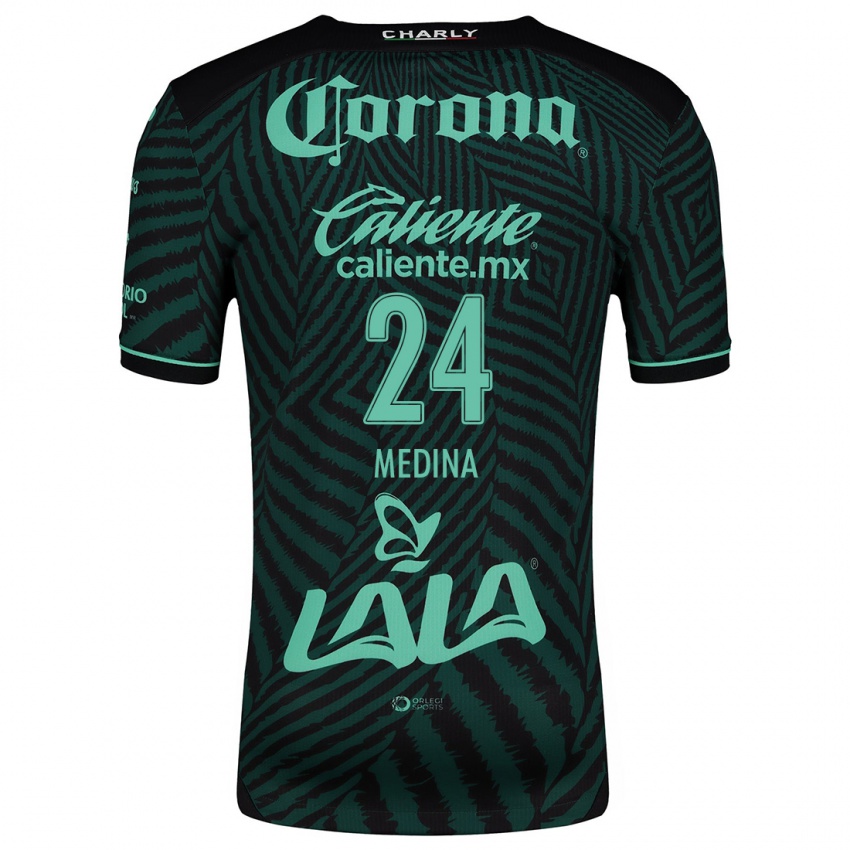 Niño Camiseta Diego Medina #24 Verde Negro 2ª Equipación 2024/25 La Camisa Argentina