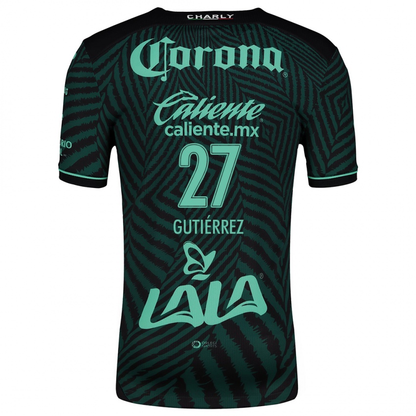 Niño Camiseta Luis Gutiérrez #27 Verde Negro 2ª Equipación 2024/25 La Camisa Argentina