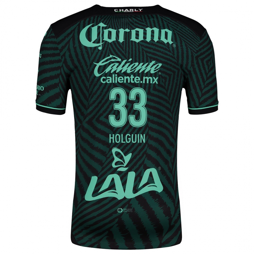 Niño Camiseta Héctor Holguín #33 Verde Negro 2ª Equipación 2024/25 La Camisa Argentina