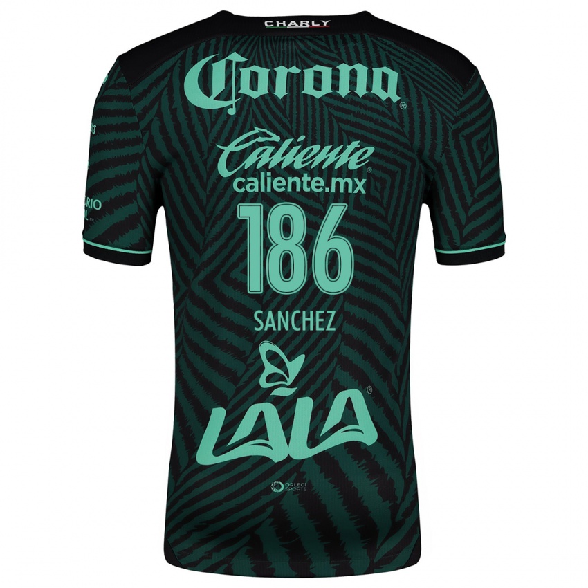 Niño Camiseta David Sánchez #186 Verde Negro 2ª Equipación 2024/25 La Camisa Argentina