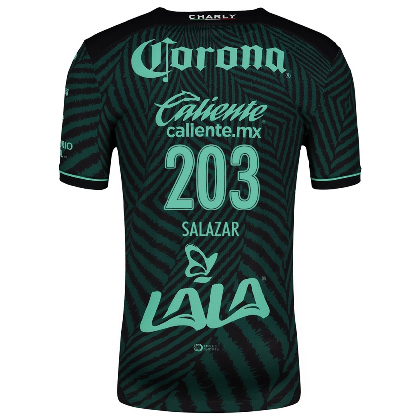 Niño Camiseta Roberto Salazar #203 Verde Negro 2ª Equipación 2024/25 La Camisa Argentina