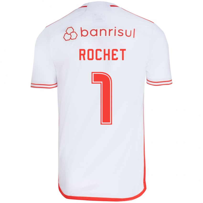 Niño Camiseta Sergio Rochet #1 Blanco Rojo 2ª Equipación 2024/25 La Camisa Argentina