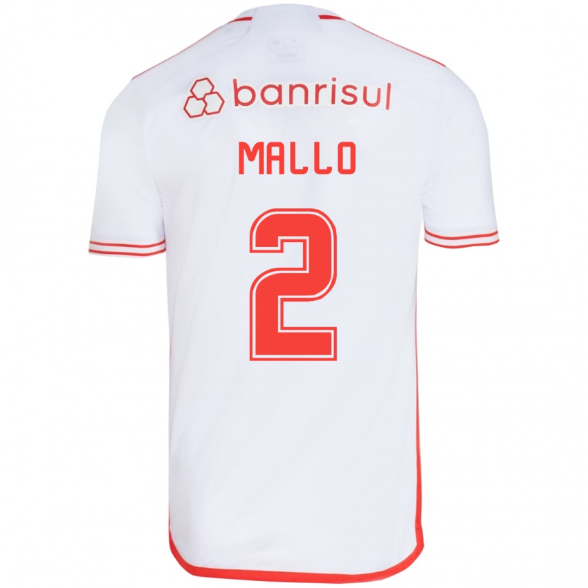 Niño Camiseta Hugo Mallo #2 Blanco Rojo 2ª Equipación 2024/25 La Camisa Argentina