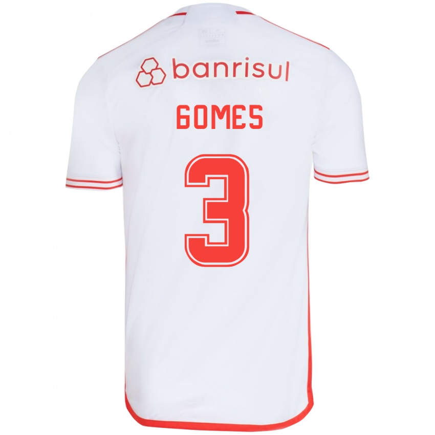 Niño Camiseta Igor Gomes #3 Blanco Rojo 2ª Equipación 2024/25 La Camisa Argentina