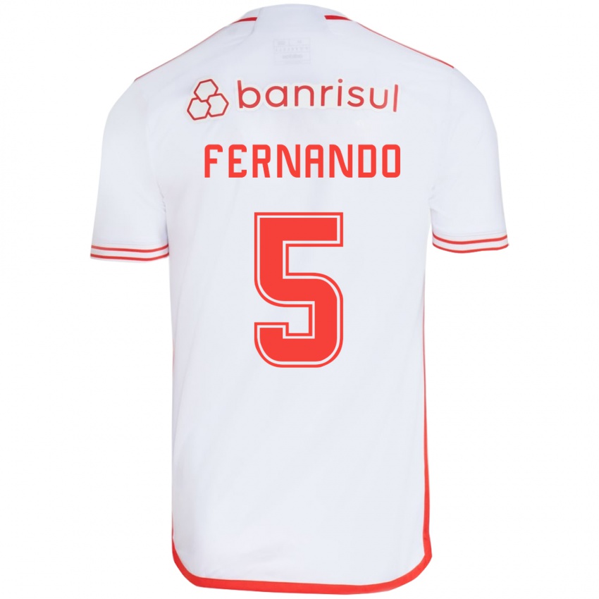 Niño Camiseta Fernando #5 Blanco Rojo 2ª Equipación 2024/25 La Camisa Argentina