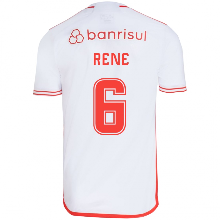 Niño Camiseta Rene #6 Blanco Rojo 2ª Equipación 2024/25 La Camisa Argentina