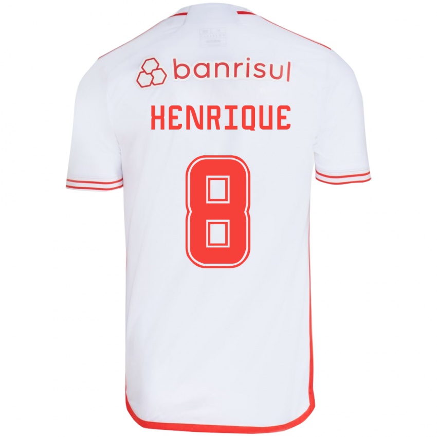 Niño Camiseta Bruno Henrique #8 Blanco Rojo 2ª Equipación 2024/25 La Camisa Argentina