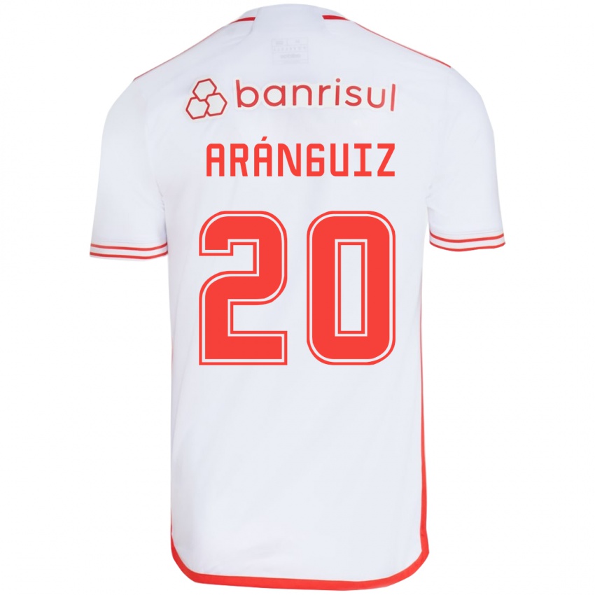 Niño Camiseta Charles Aránguiz #20 Blanco Rojo 2ª Equipación 2024/25 La Camisa Argentina